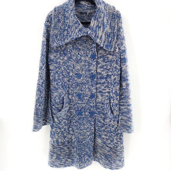 MAGASCHONI Merino Wool Double Breasted Thick Winter Knit Coat Cardigan - Picture 1 of 4